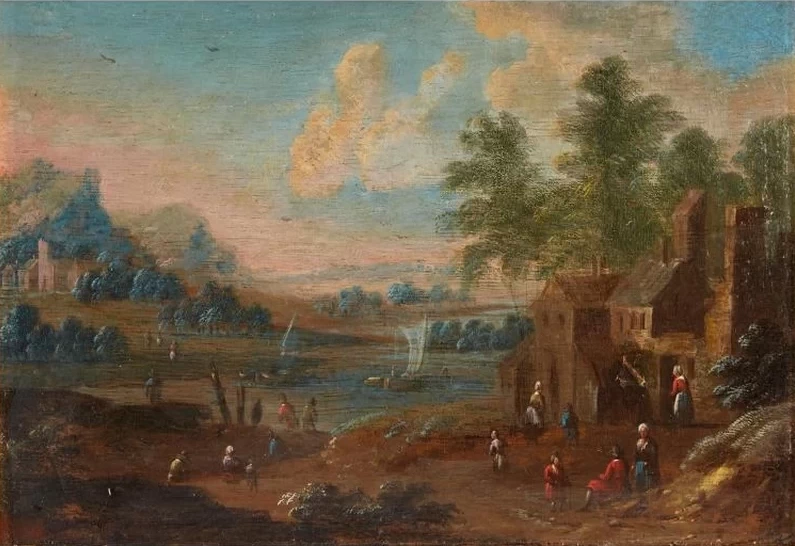Paesaggio con villagio